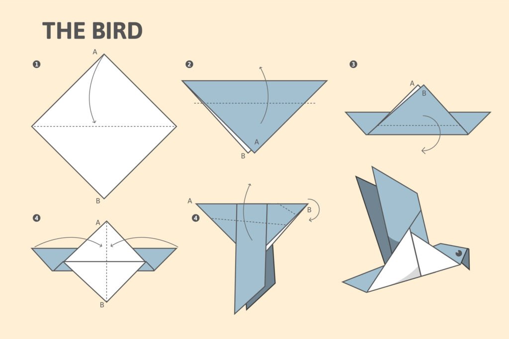 paper bird steps